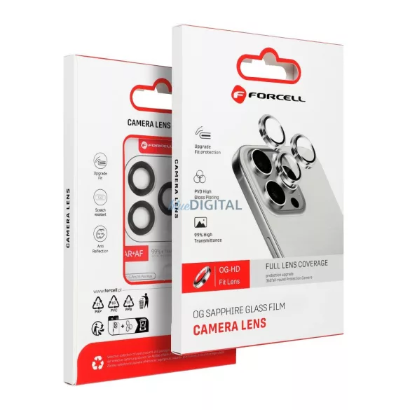 Forcell Premium Camera Lens kamera lencse védő edzett üveg kék szegéllyel iPhone 13 Pro/13 Pro Max