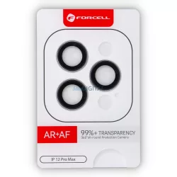   Forcell Premium Camera Lens kamera lencse védő edzett üveg ezüst színű szegéllyel iPhone 12 Pro Max