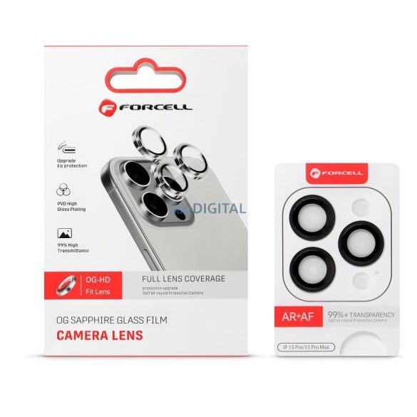 Forcell Premium Camera Lens kamera lencse védő edzett üveg alpesi zöld szegéllyel iPhone 13 Pro/13 Pro Max