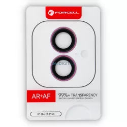   Forcell Premium Camera Lens kamera lencse védő edzett üveg rózsaszín szegéllyel iPhone 16/16 Plus