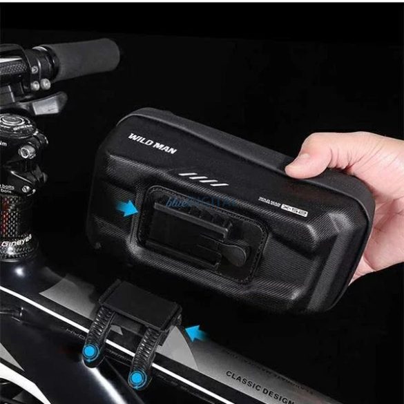 WILDMAN utazótáska kerékpárvázhoz cipzárral 1L (4"-7") XS2 fekete