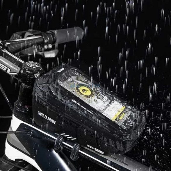 WILDMAN utazótáska kerékpárvázhoz cipzárral 1L (4"-7") XS2 fekete