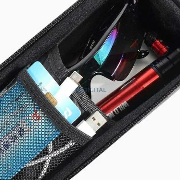 WILDMAN utazótáska kerékpárvázhoz cipzárral 1L (4"-7") XS2 fekete