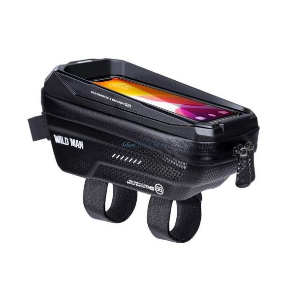 WILDMAN utazótáska kerékpárvázhoz cipzárral 1,2L (4"- 7") MS66 fekete