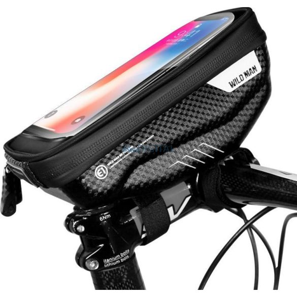 WILDMAN utazótáska kerékpár kormányra cipzárral 1L (4"-7") E1 fekete