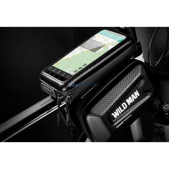 WILDMAN utazótáska kerékpárvázhoz cipzárral 1,2L (4"-7") E6S fekete