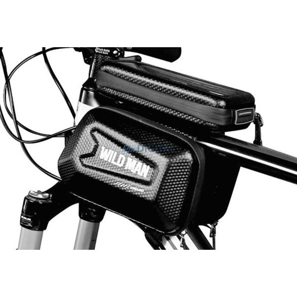 WILDMAN utazótáska kerékpárvázhoz cipzárral 1,2L (4"-7") E6S fekete