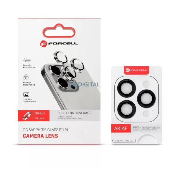 Forcell Premium Camera Lens kamera lencse védő edzett üveg mentazöld szegéllyel Samsung Galaxy S25