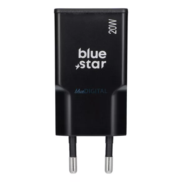 Blue Star Slim GaN hálózati töltő 1x Type-C PD QC4.0 3A 20W - fekete