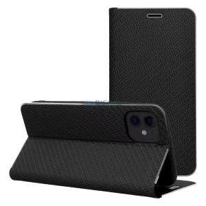 LUNA CARBON könyvtok iPhone Air - fekete