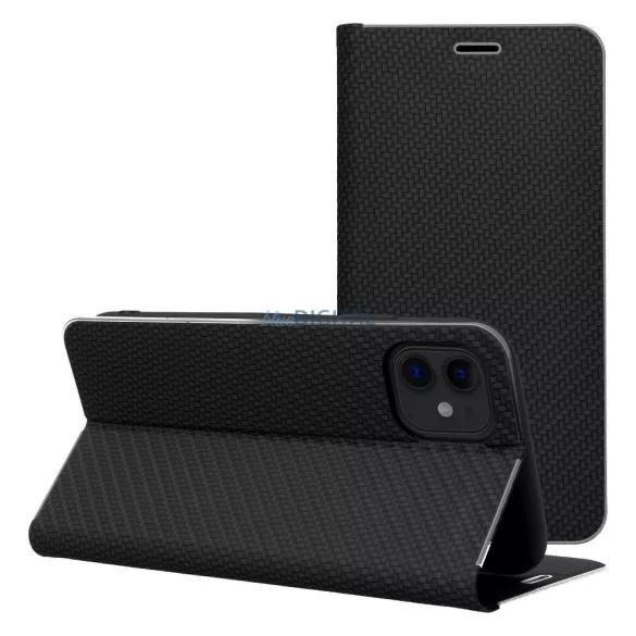 LUNA CARBON könyvtok iPhone Air - fekete