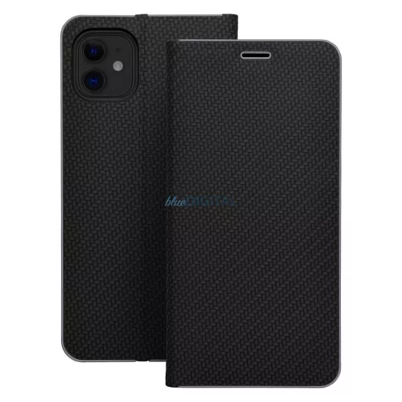 LUNA CARBON könyvtok iPhone Air - fekete