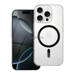   Drop Glue Colorful Ring MagSafe-kompatibilis tok iPhone 16e - fekete-átlátszó