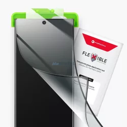   Forcell Flexible Nano Glass hibrid üveg fekete szegéllyel iPhone 16 Pro