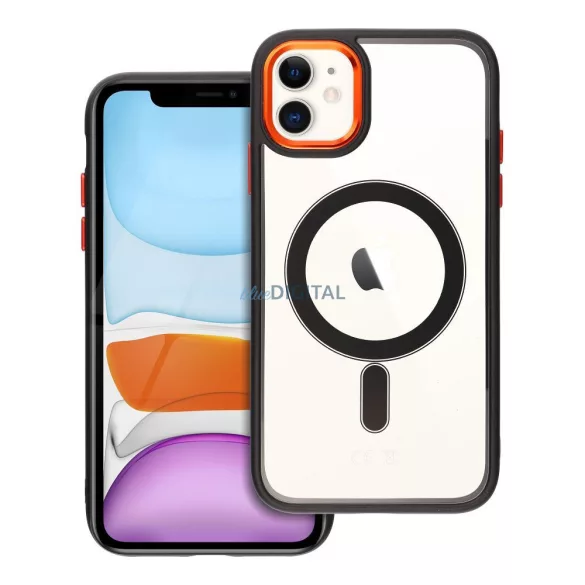 COLOR EDGE MAG COVER MagSafe-kompatibilis tok iPhone 11 - fekete-arany átlátszó