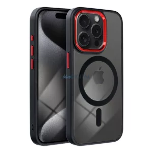 COLOR EDGE MAG COVER MagSafe-kompatibilis tok iPhone 13 - fekete-piros átlátszó