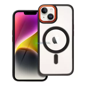 COLOR EDGE MAG COVER MagSafe-kompatibilis tok iPhone 14 - fekete-arany átlátszó
