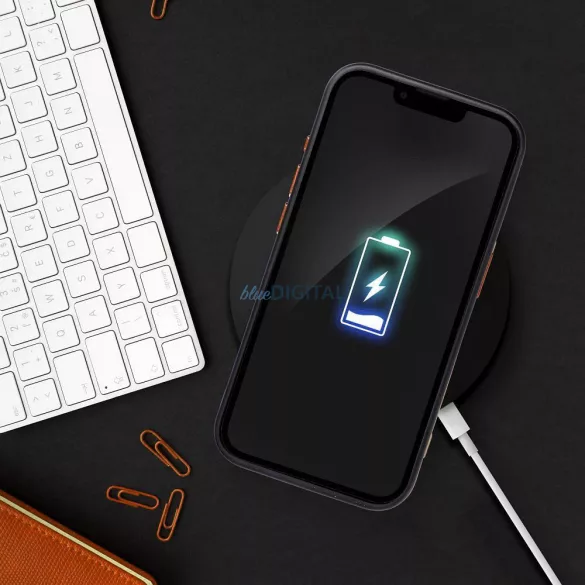 COLOR EDGE MAG COVER MagSafe-kompatibilis tok iPhone 14 - fekete-arany átlátszó
