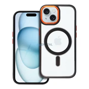 COLOR EDGE MAG COVER MagSafe-kompatibilis tok iPhone 15 - fekete-arany átlátszó