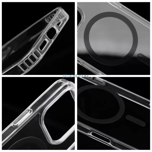 Drop Glue Colorful Ring MagSafe-kompatibilis tok iPhone Air - fekete-átlátszó