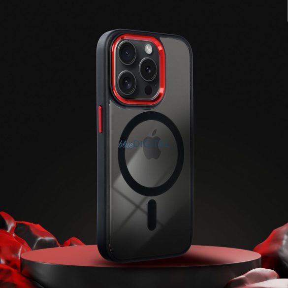 COLOR EDGE MAG COVER MagSafe-kompatibilis tok iPhone Air - fekete-piros átlátszó