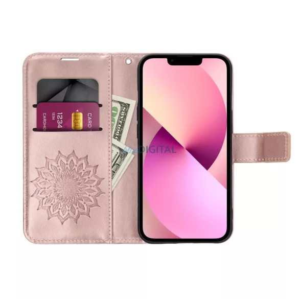 MEZZO könyvtok Xiaomi Redmi A5 - rózsaarany színű "mandala"