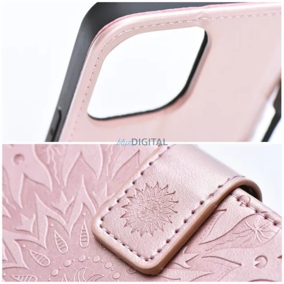 MEZZO könyvtok Xiaomi Redmi A5 - rózsaarany színű "mandala"