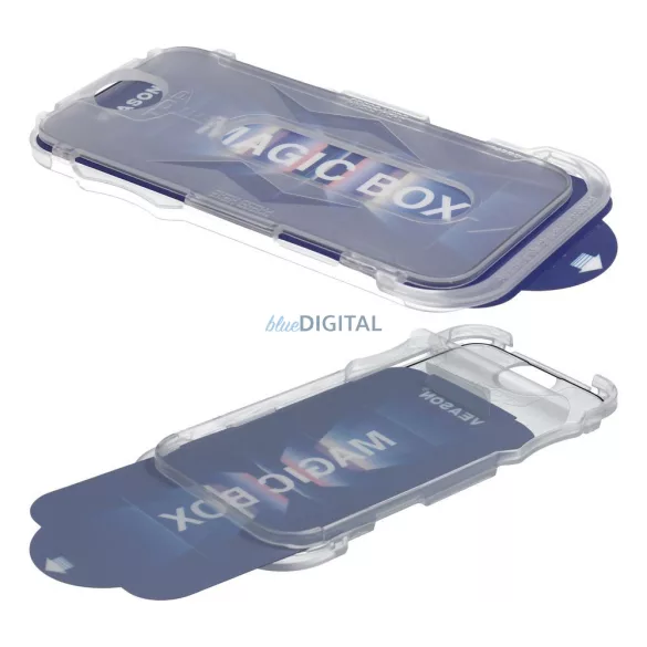 Veason 6D Pro Easy-Install oleofób edzett üveg fekete szegéllyel applikátorral iPhone Air