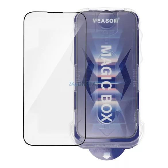 Veason 6D Pro Easy-Install oleofób edzett üveg fekete szegéllyel applikátorral iPhone Air