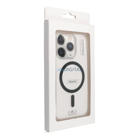 Drop Glue Colorful Ring MagSafe-kompatibilis tok Samsung Galaxy A17 4G/5G - fekete