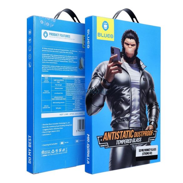 BlueO Mr. Monkey Glass Strong HD edzett üveg fekete szegéllyel iPhone 17 Pro