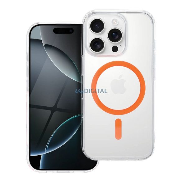 Drop Glue Colorful Ring MagSafe-kompatibilis tok Samsung Galaxy A17 4G/5G - narancssárga