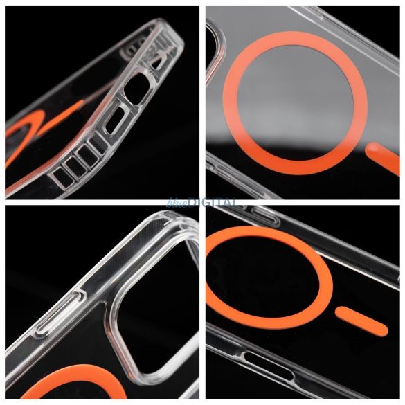 Drop Glue Colorful Ring MagSafe-kompatibilis tok Samsung Galaxy A17 4G/5G - narancssárga