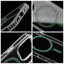  Drop Glue Colorful Ring MagSafe-kompatibilis tok Samsung Galaxy A17 4G/5G - sötétzöld