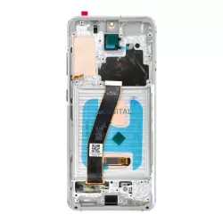   LCD-kijelző a SAMSUNG S20 4G fehér SOFT OLED modellhez, kerettel