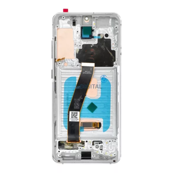 LCD-kijelző a SAMSUNG S20 4G fehér SOFT OLED modellhez, kerettel