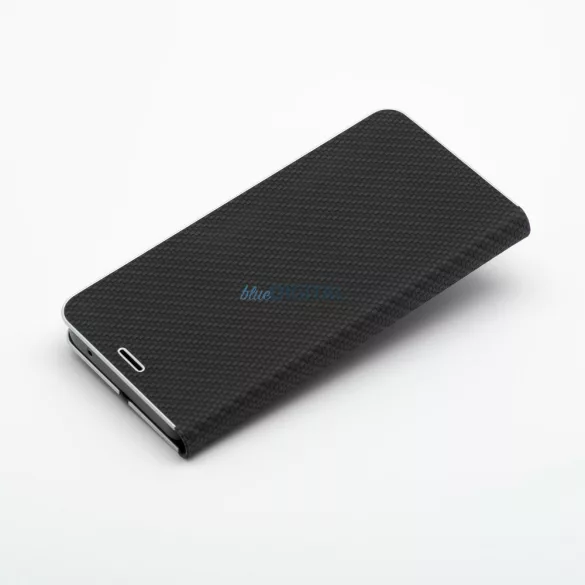 LUNA CARBON könyvtok Samsung Galaxy S25 FE - fekete