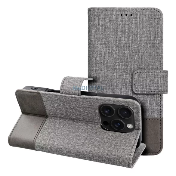 GOMMA könyvtok Samsung Galaxy S25 FE - szürke