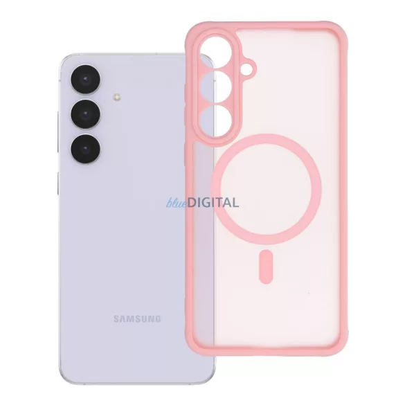 FULL MATTE MAG COVER tok kompatibilis MagSafe a SAMSUNG S25 FE számára jasny różowy