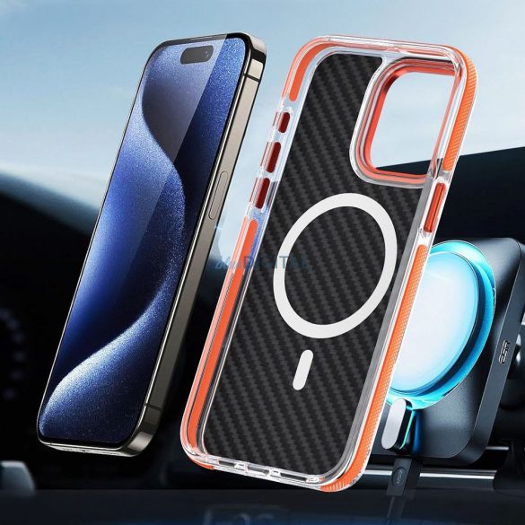 FIBER tok comapitble with MagSafe for IPHONE 17 narancssárga