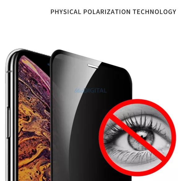 X-ONE Full Cover Extra Strong Privacy - iPhone 17 Air (teljes ragasztás) edzett üveg 9H