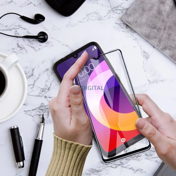 5D Full Glue kerámia üveg - Samsung Galaxy A07 fekete