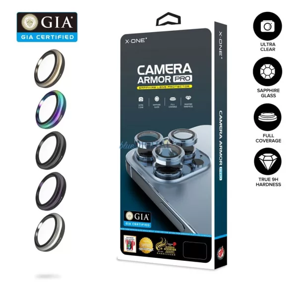 X-ONE Sapphire Camera Armor Pro - iPhone 17 Pro készülékhez - ezüst