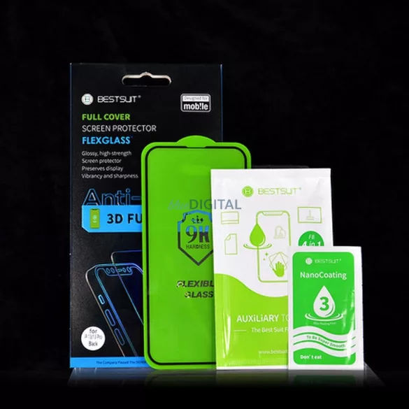 Bestsuit Rugalmas hibrid üveg 5D a Xiaomi 15T számára fekete