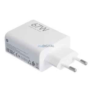 XIAOMI gyári töltő USB-A QC3.0 3A 67W MDY-15-ET - fehér (bulk)