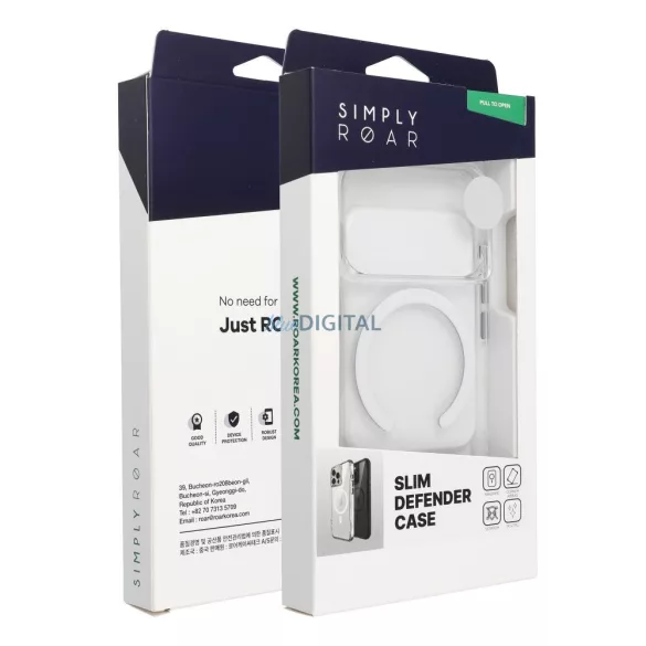 ROAR tok SLIM DEFENDER kompatibilis MagSafe az IPHONE 16 átlátszó számára
