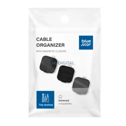 Blue Star PJ-OCZ7 magnetic kábel organizer - fekete (3 db.)