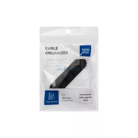 Blue Star PJ-OCZ23 silicone self-adhesive organizer 4 cables --hez fekete (1 pc.)
