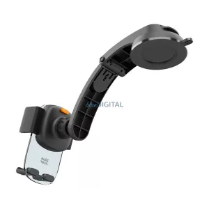 Autós mobiltelefon-tartó szélvédőre és műszerfalra szerelhető BLUE STAR Long Neck Crystal fekete