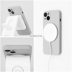 SILICONE MAG COVER tok, MagSafe-kompatibilis, SAMSUNG A37, szürke titán színben